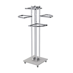 Торговое хромированное вешало с разноуровневыми поручнями СЕКТОР №1-1, Серый