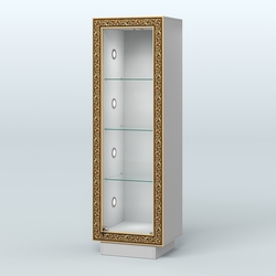 Низкая витрина с декором на цоколе НБА-1С, Серый