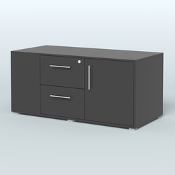 Тумба двусторонняя с отсеком и двумя открытыми полками Платинум Персонал, Черный