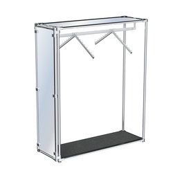 Хромированный стенд- в центр зала, торец-зеркало ZTD-12 №1-4 с полкой Зеркало 4 мм, Антрацит