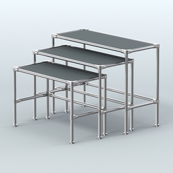 Комплект столов №1-4 с полками ДСП 16мм, Темно-Серый