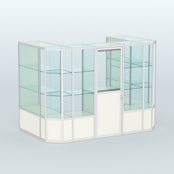 Павильон из профиля пристенный №6в (4,05 кв. м), Белый