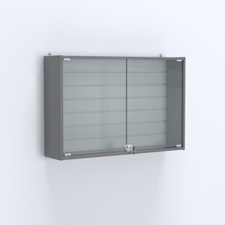 Витрина настенная №203-1Б широкая, Бетон Чикаго светло-серый F186 ST9