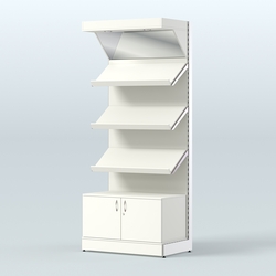 Стеллаж для хлеба и выпечки с тремя наклонными полками, накопителем и фризом Феникс №11ФН, Белый