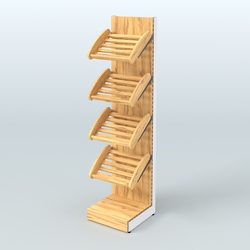 Торговый стеллаж узкий для хлеба и выпечки Феникс №5, Дуб Золотистый