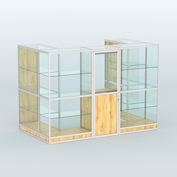 Павильон из профиля пристенный №2г (4,05 кв. м), Дуб Золотистый