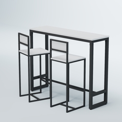 Комплект барный стол "Кофе-брейк" №9 и стулья, Белый