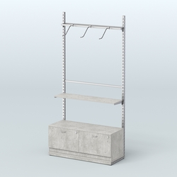 Система ЭЛЕГАНТ №4 без ДСП с тумбой T15 (1200 мм), Метрополитан Грей