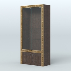 Витрина с декором и дверками №ВБА-1, Дуб Венге