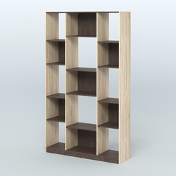 Стеллаж из ДСП серии ЛОФТ №12-1, Дуб Сонома + Дуб Венге