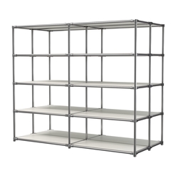 Хромированное вешало ПЛАТФОРМА №4-3 с полками ДСП 16мм, Белый