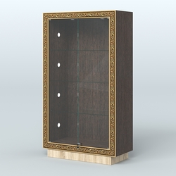 Низкая закрытая витрина с декором НБА-5С, Дуб Венге + Дуб Сонома