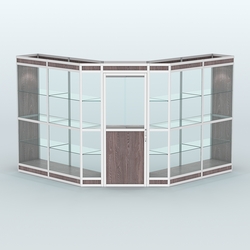 Павильон из профиля угловой №7в (9 кв.м), Ясень Анкор темный