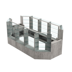 Торговый островок в центр зала ГРАЦИЯ №4 (открытый) (8, 55 кв.м), Бетон Чикаго светло-серый F186 ST9