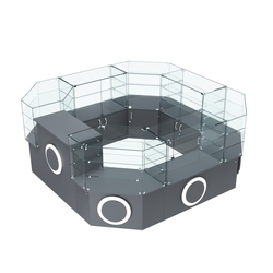 Торговый стеклянный островок с накладками серии КРУГ №2 (7,62 кв.м), Темно-Серый