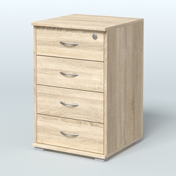 Тумба Нотте подкатная (4 ящика с замком), Дуб Сонома