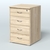 Тумба Нотте подкатная (4 ящика с замком) Дуб Сонома