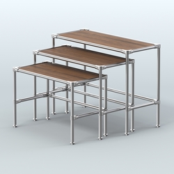 Комплект столов №1-4 с полками ДСП 16мм, Орех