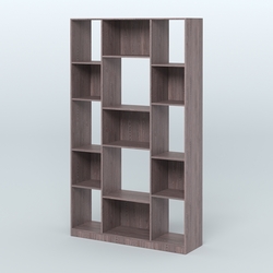 Стеллаж из ДСП серии ЛОФТ №12-1, Ясень Анкор темный