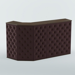 Ресепшен Г-образный БАРХАТ СЕРЫЙ ПЕРЛАМУТР №1 (карета золото), Дуб Венге + 17 Elephant