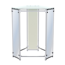 Вешало Прогресс №3-1 шестигранный (с прозрачной полкой стекло 6 мм и зеркалами), Белый