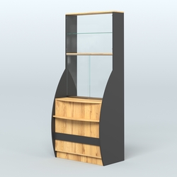 Витрина БРИЗ №5 с окном выдачи, Черный и Дуб Золотистый 10-U1148