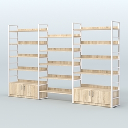 Комбо стеллажей с полками STRONG - АЛЬФА №5 (3760 мм), Дуб Сонома + Белый