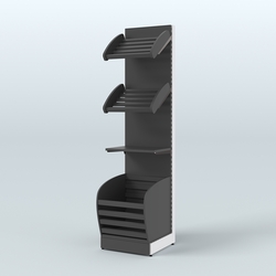 Стеллаж для хлеба и выпечки с нижней корзиной - накопителем Феникс №14К, Черный