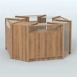 Торговый островок в стиле ЛОФТ с прозрачными фасадами №3 (4,72 кв.м), Орех