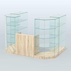 Торговый стеклянный павильон Абсолют №1 (открытый) (4.13 кв.м), Дуб сонома