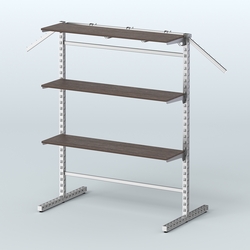 Система ЭЛЕГАНТ островная с полками ДСП и Т-образными стойками №15б, Дуб Венге