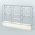 Торговая система ХРОМ без ДСП 3600 мм с тумбами Т11, зеркальными полками и поручнями №3 Белый