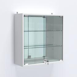 Витрина настенная №201-2А с зеркалом, Белый