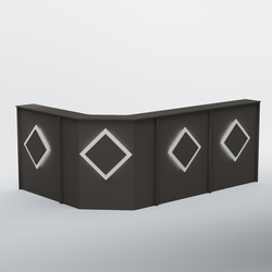 Ресепшен угловой большой РОМБ №4, Черный