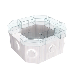 Торговый квадратный островок с накладками серии КРУГ №5 (7,62 кв.м), Ясень Анкор светлый