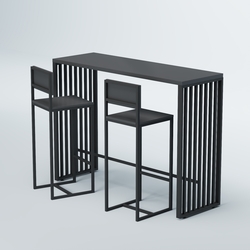 Комплект барный стол "Кофе-брейк" №6 и стулья, Антрацит