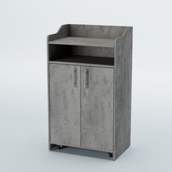 Стойка официанта "Бармен" №4-П передвижная, Бетон Чикаго светло-серый F186 ST9