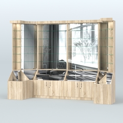 Павильон со стеклянными полками серии Эталон №4, Дуб сонома