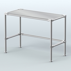 Стол средний D-42 с полкой зеркало 4мм, Белый