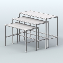 Комплект столов №1-4 с полками ДСП 16мм, Ясень Анкор светлый