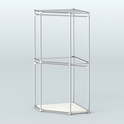 Угловой стеллаж Хром №5 с поручнями, Белый