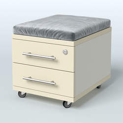 Тумба 2 ящика под подушку Лиани, цвет шамони темный, Белый + Крем Вайс