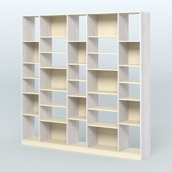 Стеллаж из ДСП серии ЛОФТ №17-2 с полками ДСП, Ясень Анкор светлый и Крем Вайс