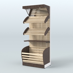 Стеллаж для хлеба и выпечки с нижней корзиной - накопителем и фризом Феникс №12ФК, Дуб Венге + Дуб Сонома