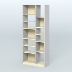 Стеллаж из ДСП серии ЛОФТ №9-2 с полками ДСП, Серый + Крем Вайс