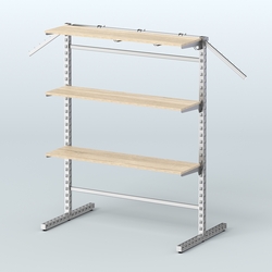 Система ЭЛЕГАНТ островная с полками ДСП и Т-образными стойками №15б, Дуб сонома