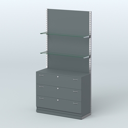 Система ЭЛЕГАНТ №9 с ДСП и тумбой T13 (1200 мм), Темно-Серый