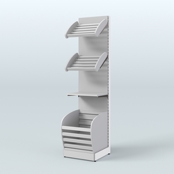 Стеллаж для хлеба и выпечки с нижней корзиной - накопителем Феникс №14К, Серый