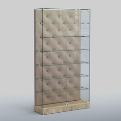 Низкая стеклянная витрина КАПИТОНЕ №9-ХП, Дуб сонома + 02 Beige