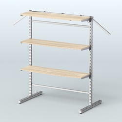 Система ЭЛЕГАНТ островная четырёх-сторонняя с полками ДСП №15г, Дуб сонома